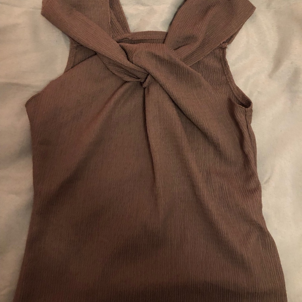 Elegant Brown Knotted Women's Tunic